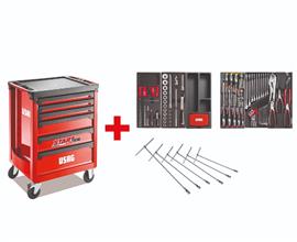 Kolica za alat sa 6 fioka i garniturom alata u plastičnom modulu 142/1 516 ST6PA USAG